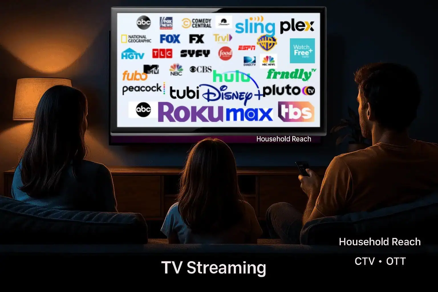 Example placements across major streaming TV platforms